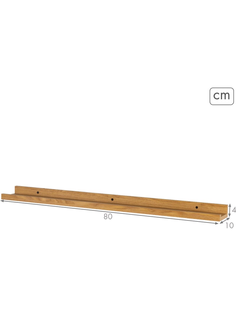 Max home etagère murale en bois avec bordure 80x10x4 cm Bois naturel - Kiabi