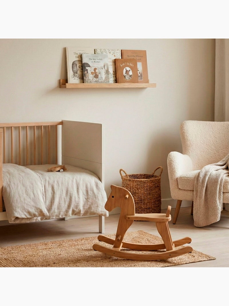 Max home etagère murale en bois avec bordure 80x10x4 cm Bois naturel - Kiabi