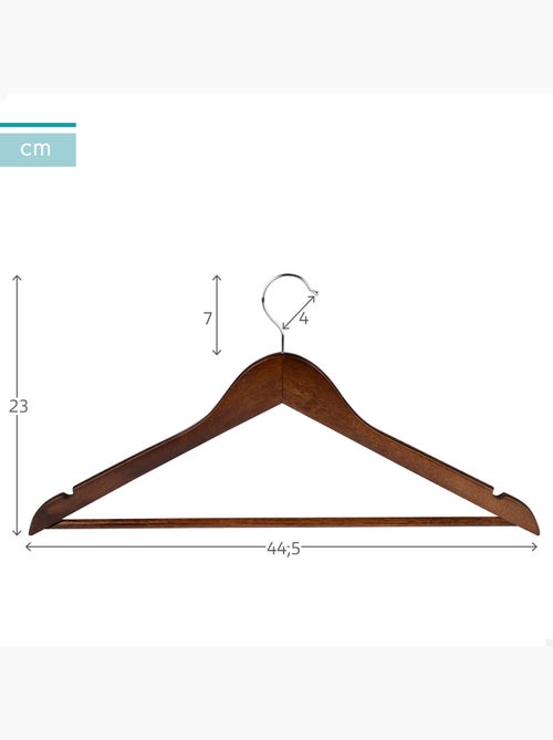 Max home lot de 10 cintres en bois marron - Kiabi