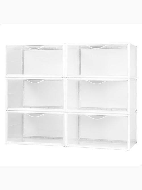 Max home lot de 6 boîtes à chaussures transparentes, empilables et anti-basculement ap. Côté t.46 - Kiabi