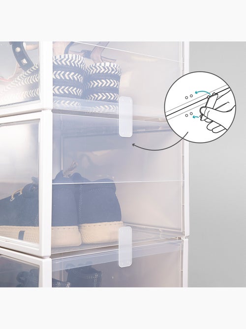 Max home lot de 6 boîtes à chaussures transparentes, empilables et anti-basculement ap. Côté t.46 - Kiabi