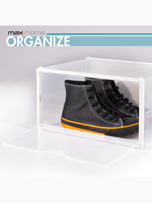 Max home lot de 6 boîtes à chaussures transparentes, empilables et anti-basculement ap. Côté t.46 - Kiabi