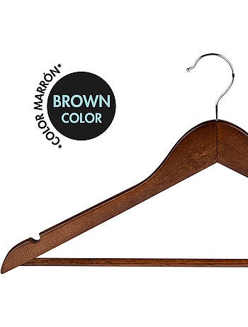Max home lot de 60 cintres en bois marron