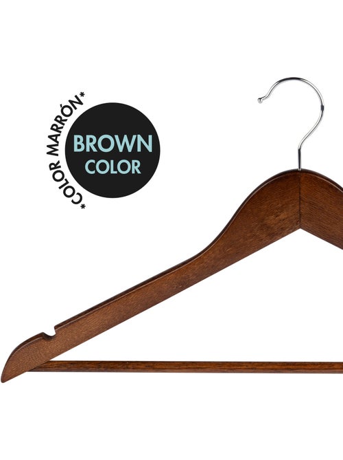 Max home lot de 60 cintres en bois marron - Kiabi