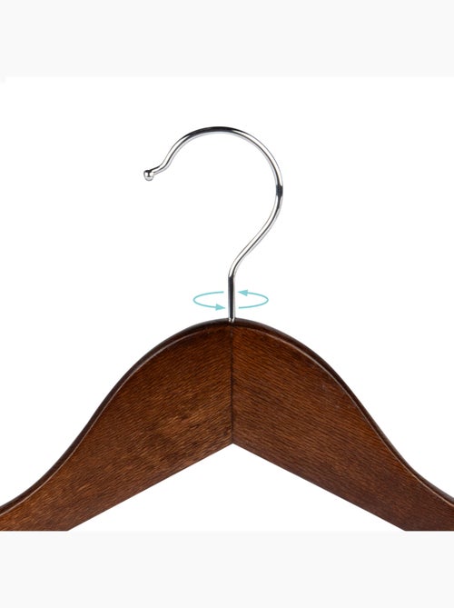 Max home lot de 60 cintres en bois marron - Kiabi