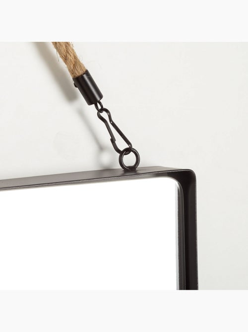 Max home miroir mural carré 30x30 cm avec cadre métallique et corde - Kiabi
