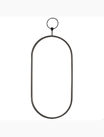 Max home miroir mural ovale 25x50 cm avec cadre et crochets métalliques