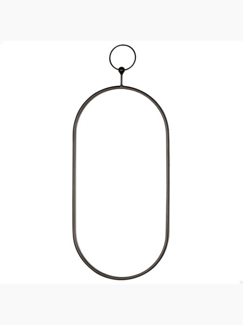 Max home miroir mural ovale 25x50 cm avec cadre et crochets métalliques - Kiabi