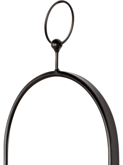 Max home miroir mural ovale 25x50 cm avec cadre et crochets métalliques - Kiabi