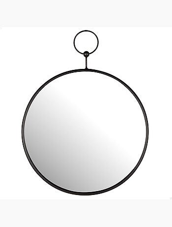 Max home miroir mural rond d35 avec cadre et crochets métalliques