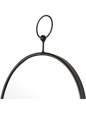 Max home miroir mural rond d35 avec cadre et crochets métalliques