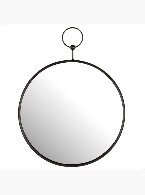 Max home miroir mural rond d35 avec cadre et crochets métalliques - Kiabi