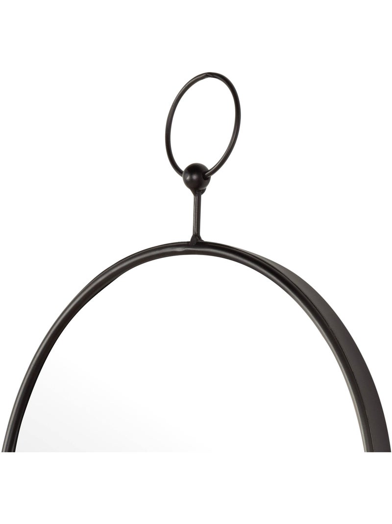 Max home miroir mural rond d35 avec cadre et crochets métalliques Noir - Kiabi