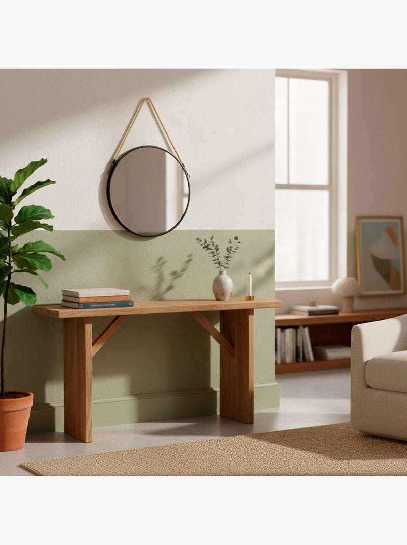 Max home miroir mural rond d38 avec cadre métallique et corde Noir - Kiabi