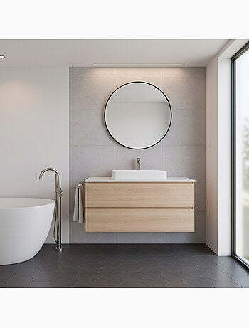 Max home miroir mural rond d70 avec cadre en métal