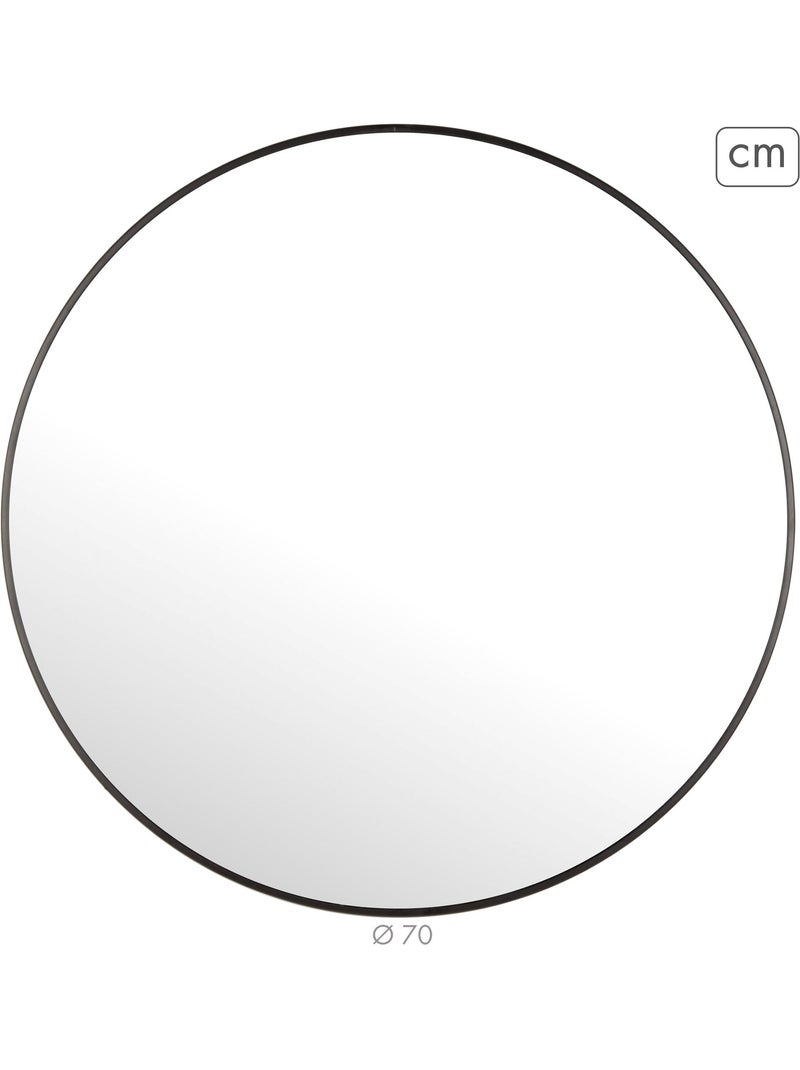 Max home miroir mural rond d70 avec cadre en métal Noir - Kiabi