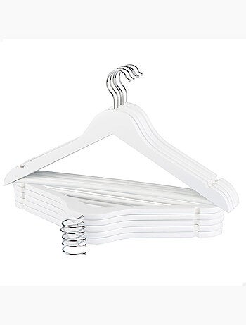 Max home pack 10 cintres en bois blanc