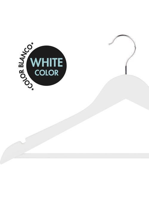 Max home pack 10 cintres en bois blanc - Kiabi