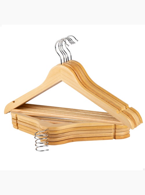 Max home pack 10 cintres en bois couleur naturelle - Kiabi