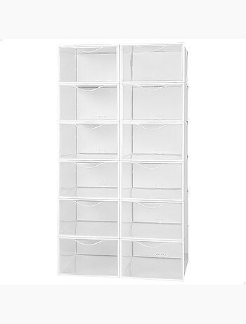 Max home pack 12 boîtes à chaussures transparentes, empilables et anti-basculement t.44