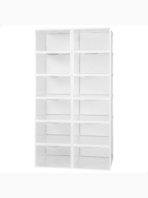 Max home pack 12 boîtes à chaussures transparentes, empilables et anti-basculement t.44 - Kiabi