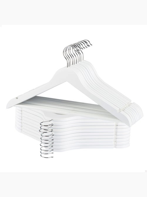 Max home pack 20 cintres en bois blanc - Kiabi