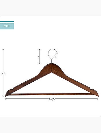 Max home pack 20 cintres en bois couleur marron