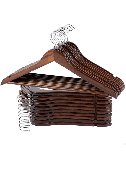 Max home pack 20 cintres en bois couleur marron - Kiabi