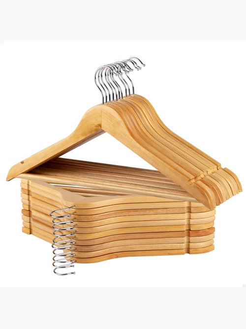Max home pack 20 cintres en bois couleur naturelle - Kiabi