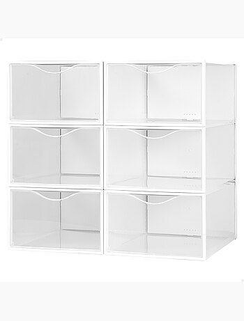 Max home pack 6 boîtes à chaussures transparentes, empilables et anti-basculement t.44