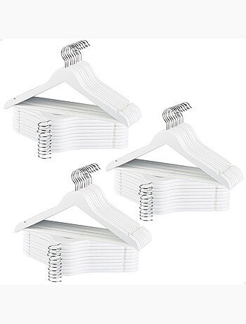 Max home pack de 60 cintres en bois blanc