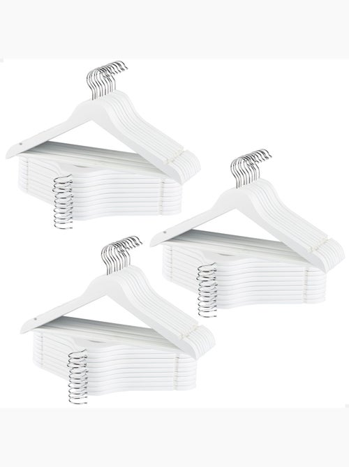 Max home pack de 60 cintres en bois blanc - Kiabi