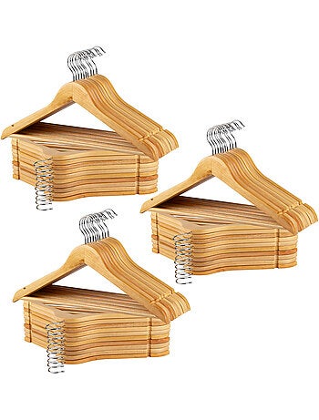 Max home pack de 60 cintres en bois de couleur naturelle