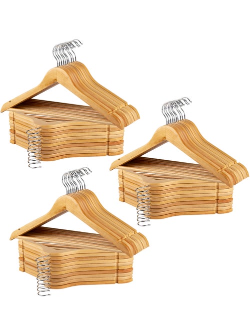 Max home pack de 60 cintres en bois de couleur naturelle - Kiabi