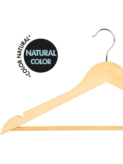 Max home pack de 60 cintres en bois de couleur naturelle - Kiabi
