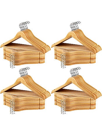 Max home pack de 80 cintres en bois de couleur naturelle