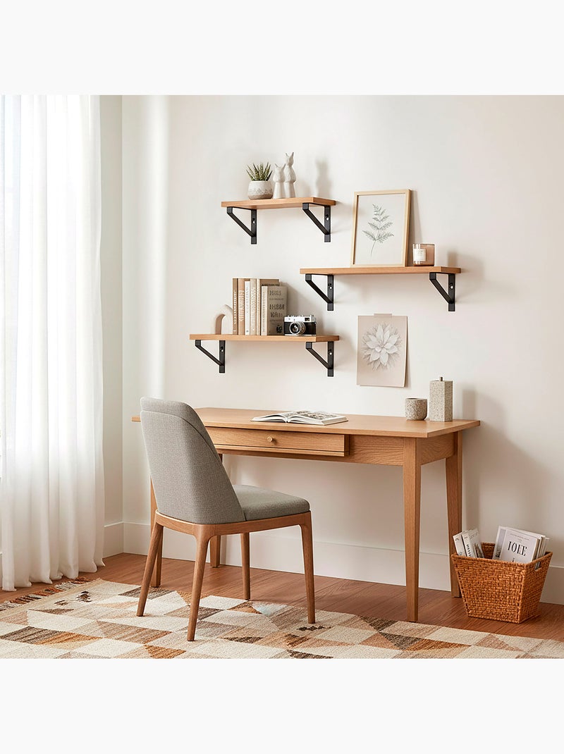 Max home set de 3 étagères murales en bois, différentes tailles Bois naturel - Kiabi