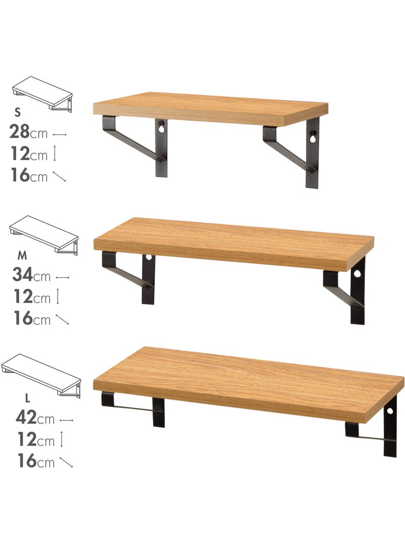 Max home set de 3 étagères murales en bois, différentes tailles Bois naturel - Kiabi