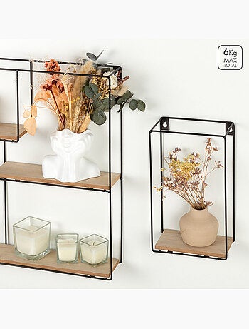 Max home set de 4 étagères murales en bois, différentes tailles