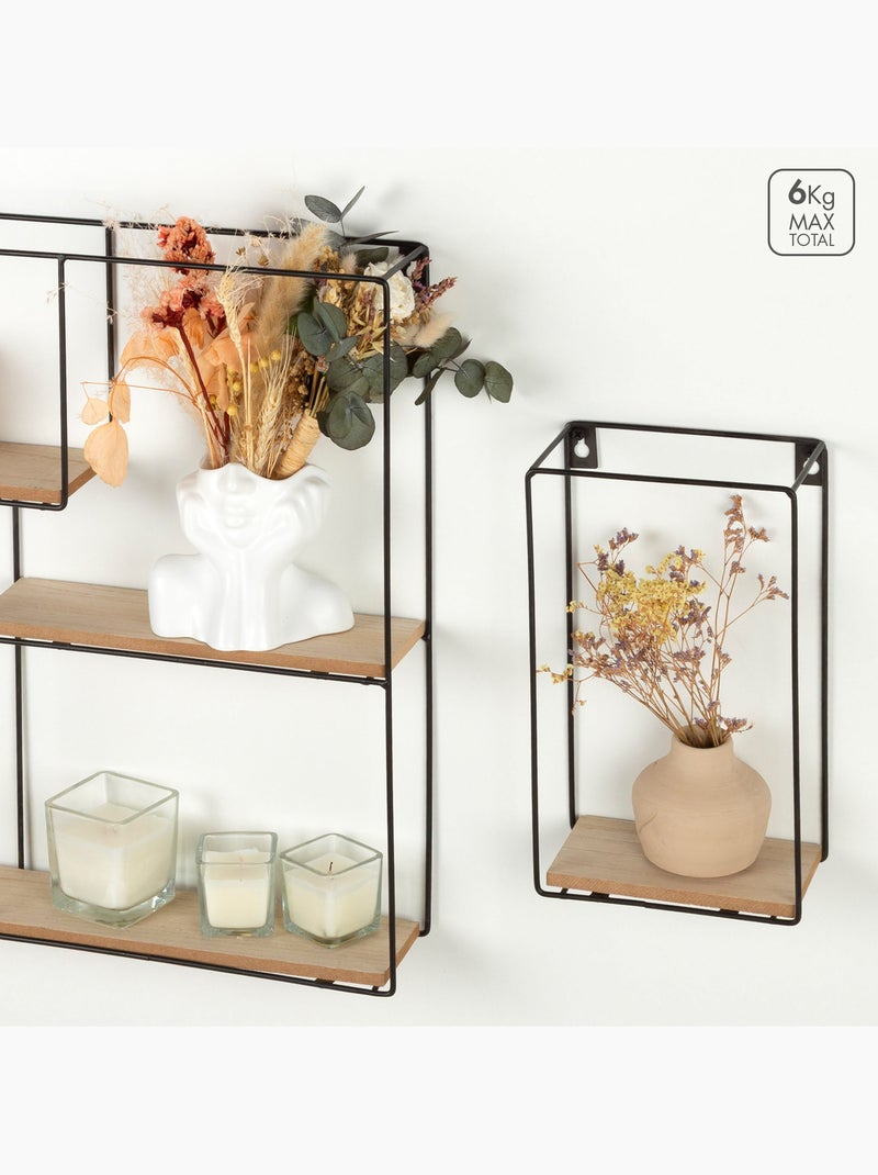 Max home set de 4 étagères murales en bois, différentes tailles Bois naturel - Kiabi