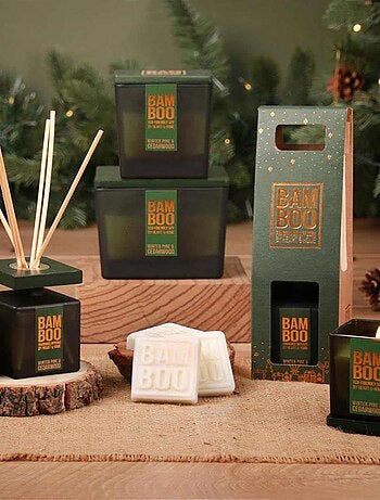 Maxi-bougie à la cire de soja verte pin d'hiver et bois de cèdre 9 cm