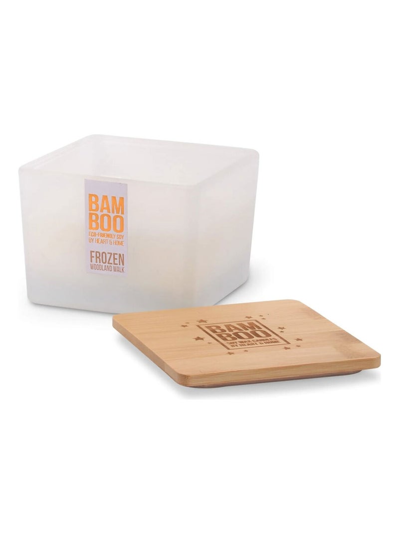 Maxi bougie heart and home Sous Bois Givré 20 heures Blanc - Kiabi