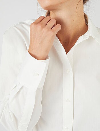 Maxi-chemise popeline unie - Damart