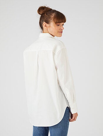 Maxi-chemise popeline unie - Damart