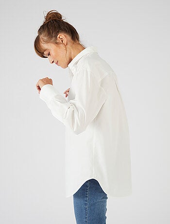 Maxi-chemise popeline unie - Damart