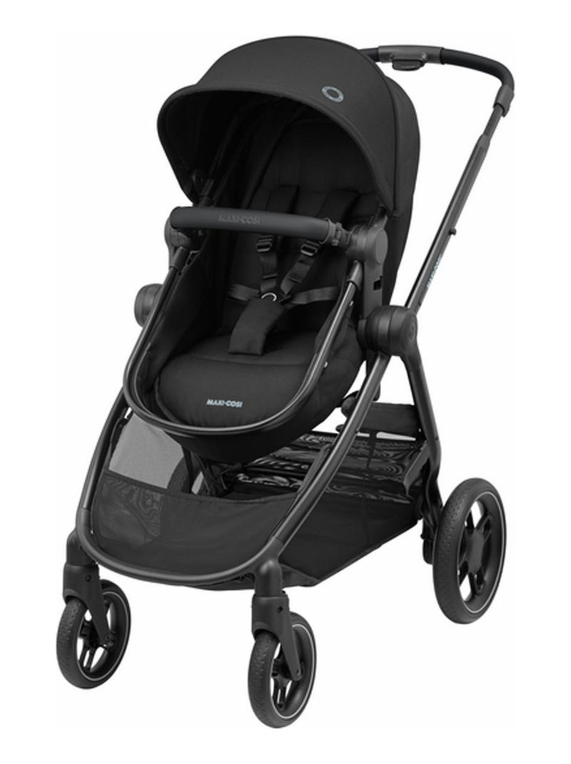 MAXI-COSI Poussette 2 en 1 Zelia 3, nacelle intégrée, 4 roues, Essential Black Noir - Kiabi