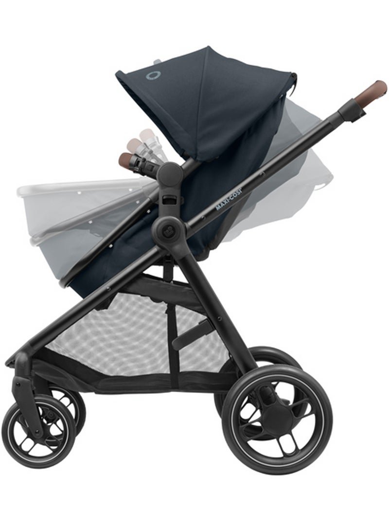 MAXI-COSI Poussette 2 en 1 Zelia 3, nacelle intégrée, 4 roues gris anthracite - Kiabi