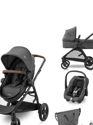 MAXI-COSI Poussette 3 en 1 ZeliaS iSize-Nacelle+Siège auto Cabriofix S iSize+Sac à langer