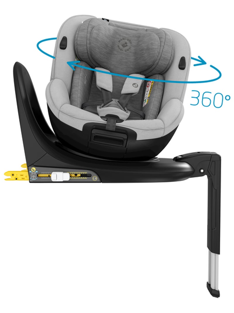 MAXI-COSI siège auto Mica i-Size, De 0 à 4 ans, Pivotant à 360°, avec base ISOFIX, Authentic Grey Gris - Kiabi