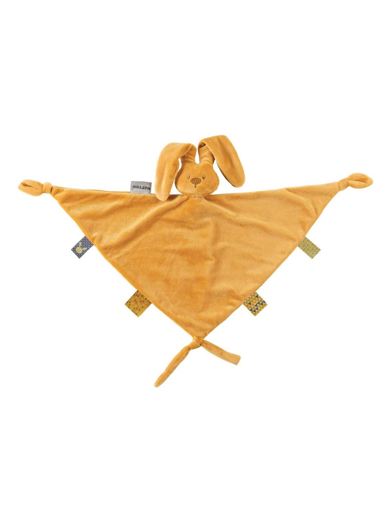 Maxi doudou attache sucette lapin Lapidou ocre (40 x 65 cm) Jaune - Kiabi